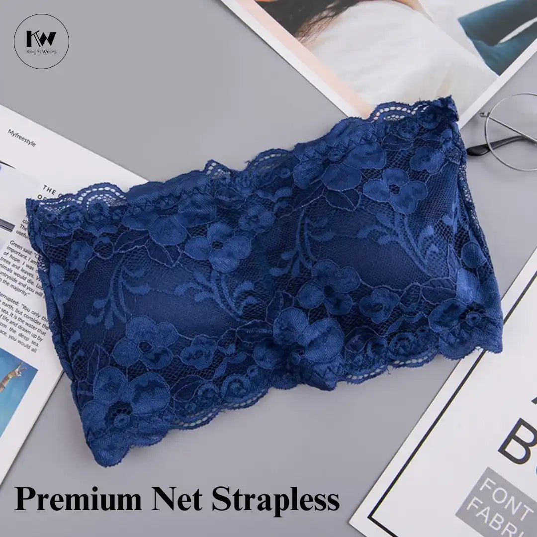 Net Strapless Bra