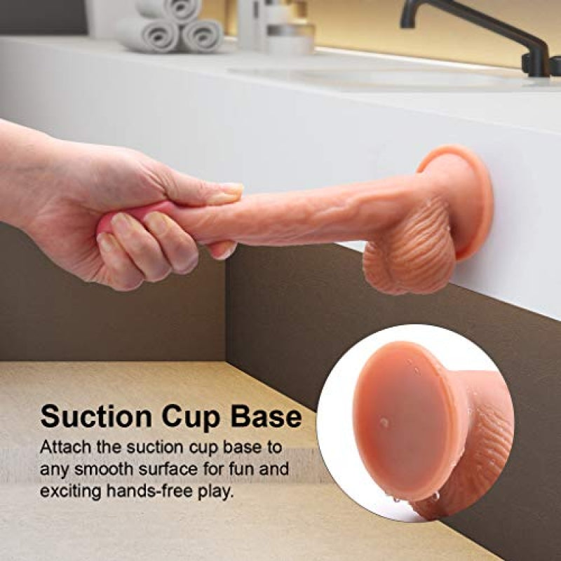 Thrusting Brown Realistic Dildo Sex Toys for Women - 7.48inches